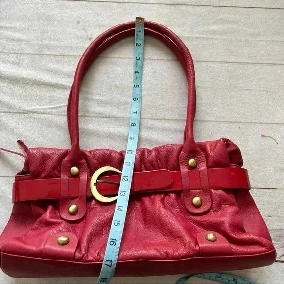 Michael Rome Genuine leather Red Shoulder bag purse - Picture 7 of 14